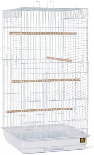 Neo-Classical Nostalgia Tall Cage with Elegant Design, Spacious Interior, Durable Construction, and Vertical Layout White