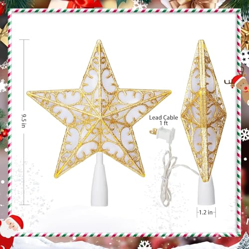 Christmas Tree Topper Star Lighted Plug in Christmas Tree Star Topper