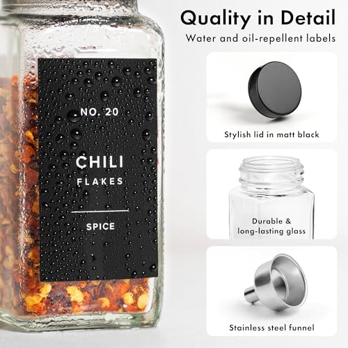 Glass Spice Jars with Label (36 Count)