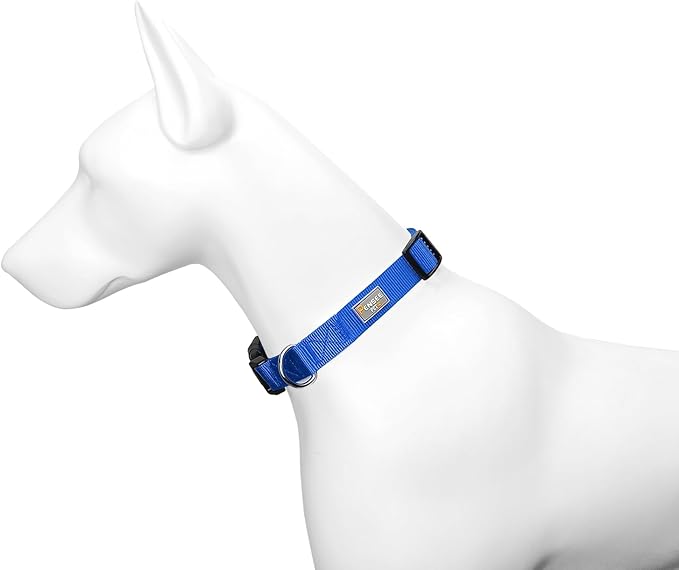 Blue Dog Collar Basic Adjustable Dog Collars for Puppy Small Medium Large Dogs Girls with Breathable Quick Release Nylon Pet Collar