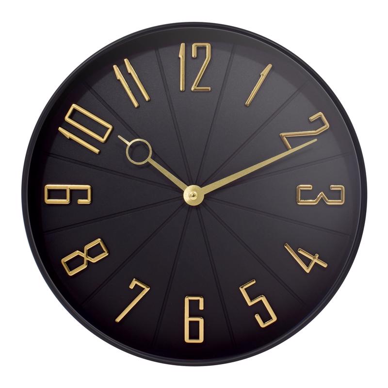 Westclox 12 in. L X 12 in. W Indoor Modern Analog Wall Clock Glass/Plastic Black 32256