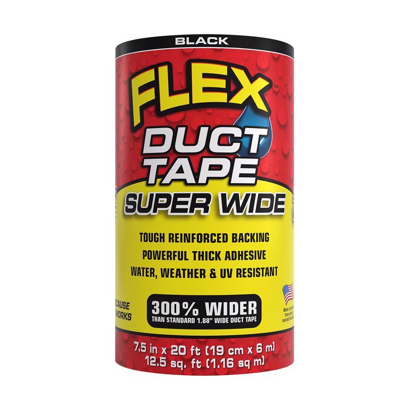 Flex Seal Family of Products Flex Super Wide Duct Tape 7.5 in. W X 20 ft. L Black Duct Tape DTBLKR7520