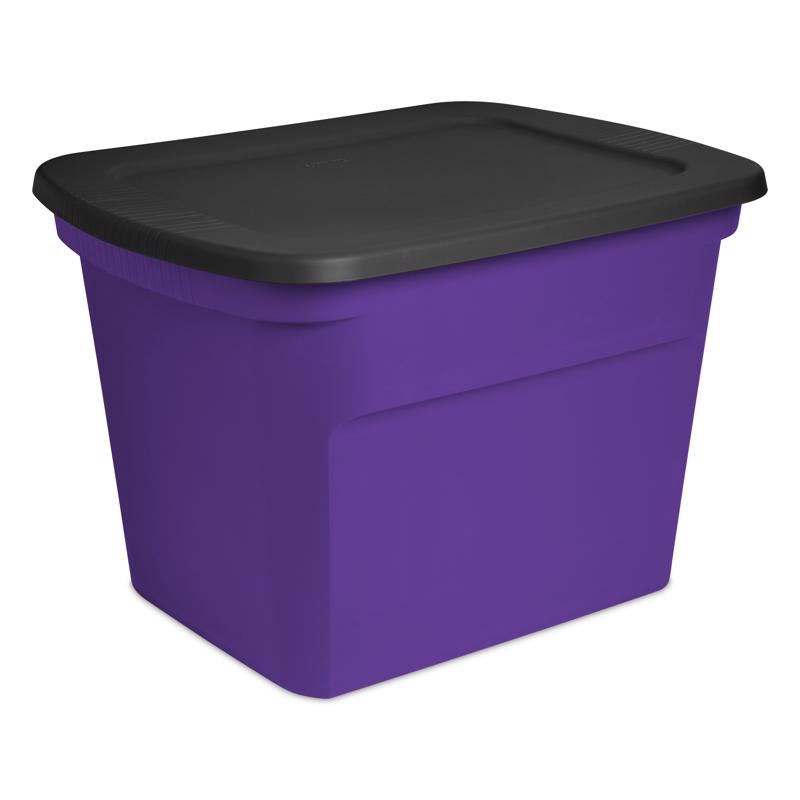 Sterilite 18 gal Purple Storage Tote 16.12 in. H X 23.5 in. W X 18.62 in. D Stackable 17310308, Pack of 8