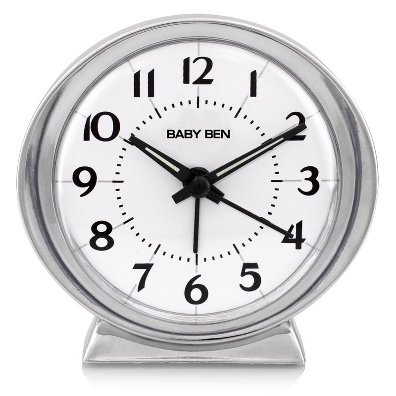 Westclox Baby Ben Silver Alarm Clock Analog Battery Operated 11611QA