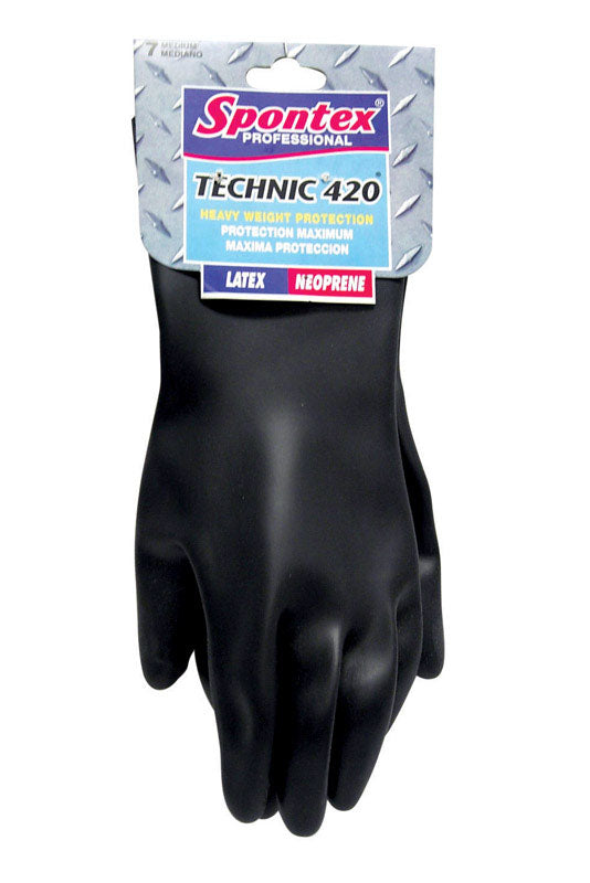 Spontex Technic 420 Latex/Neoprene Cleaning Gloves M Black 33545 1 pk
