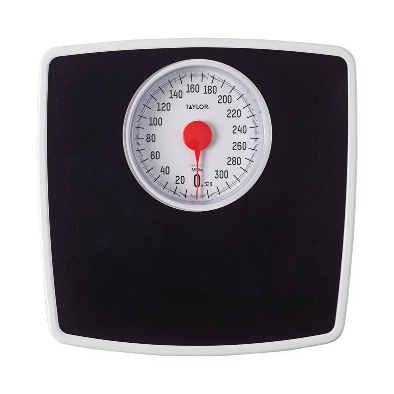 Taylor 330 lb Analog Bathroom Scale Black 483250732, Pack of 2
