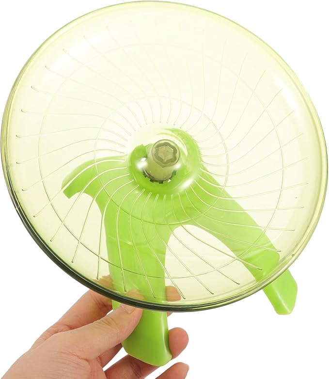 POPETPOP Hamster Exercise Wheel Super Silent: Hamster Flying Saucer Silent Hamster Wheel Guinea Pig Run Wheel for Hamsters Gerbils Mice Hedgehogs (Light Green)