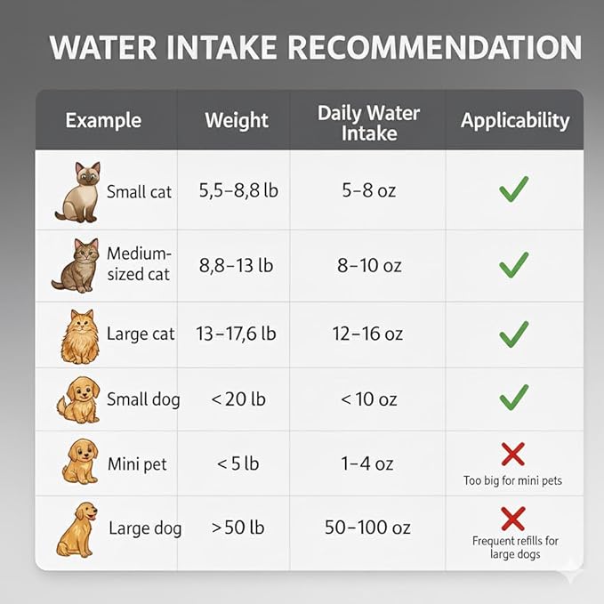 LucidShine 108oz/3.2L Stainless Steel Cat Water Fountain with 8 Replacement Filters(Up to 8-Month Supply), Automatic Pet Drinking Fountain for Multi-Pet Households, Ultra Quiet Pump & Dishwasher Safe