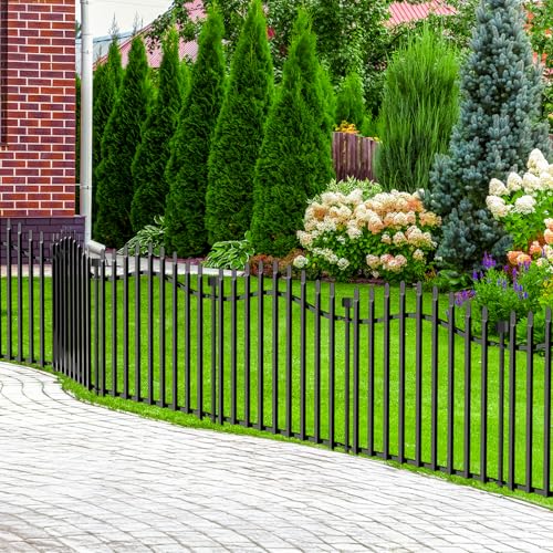 No Dig Garden Fence 24" H x 22.5'L Decorative Yard Dog Outdoor Panels (4.82 Sq Ft)