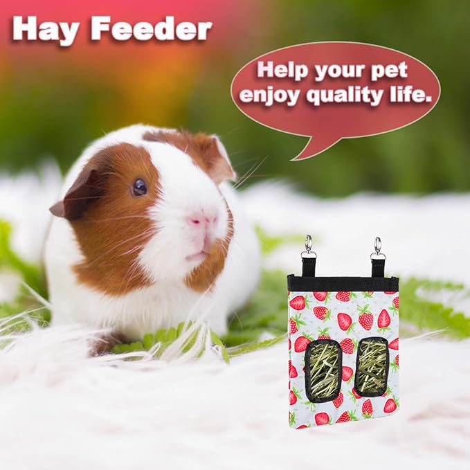 DZWLKJ Rabbit Hay Feeder, 600D Polyester, Hay Feede, Watermelon, Rabbit, Guinea Pig, Chinchilla, Hamsters, Small Pets, 1 Pack, Foldable, Lightweight