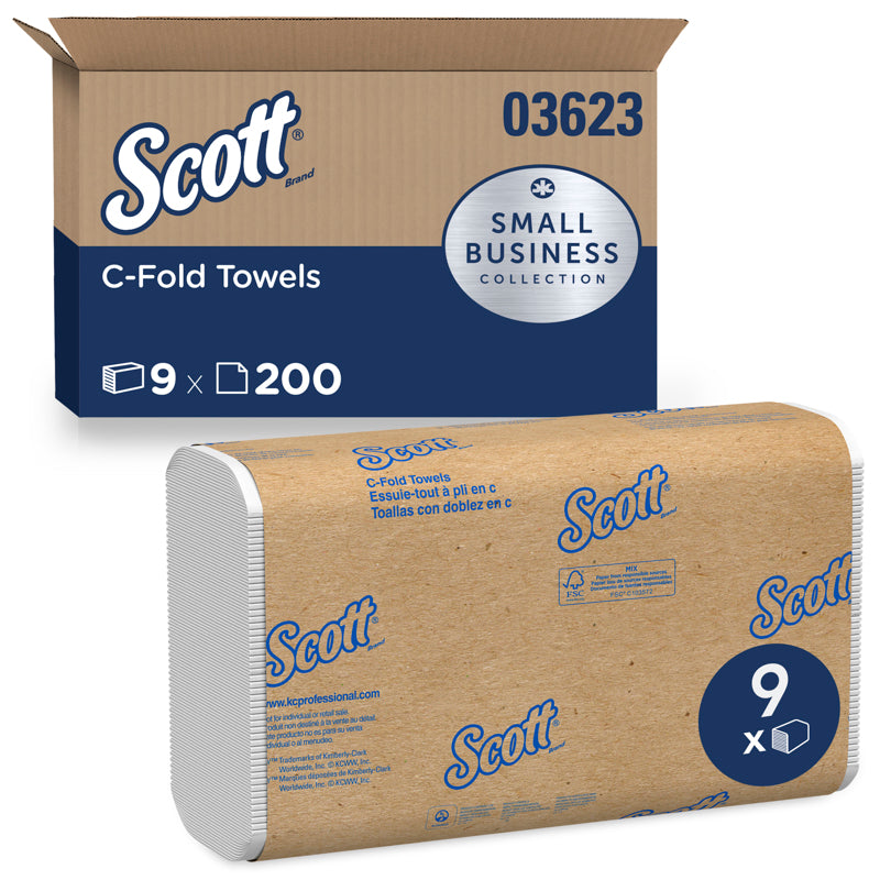 Scott C-Fold Towels 200 sheet 1 ply 03623 9 pk