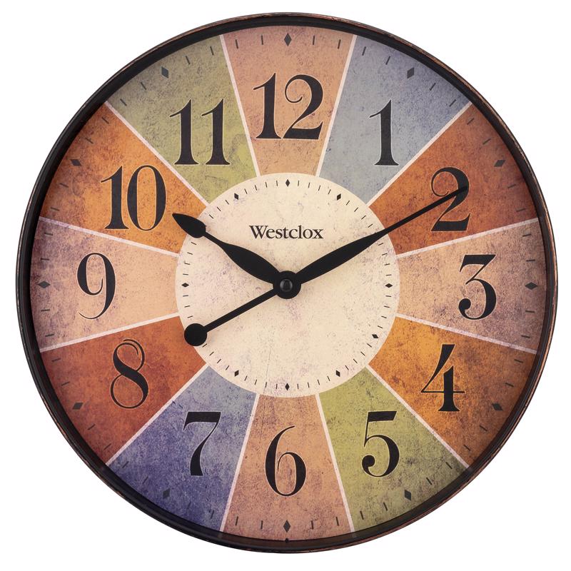 Westclox 12 in. L X 12 in. W Indoor Casual Analog Wall Clock Glass/Plastic Multicolored 32897