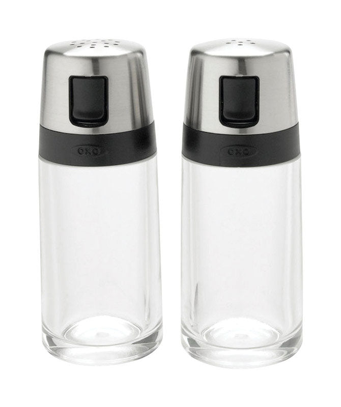 OXO Good Grips Silver/Clear Plastic Salt and Pepper Shaker Set 3 oz 1234780V1