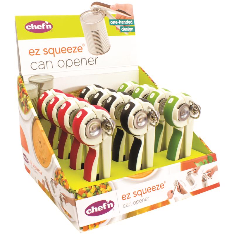 Chef'n EZSqueeze Assorted Stainless Steel Manual Can Opener 102-160-077, Pack of 12