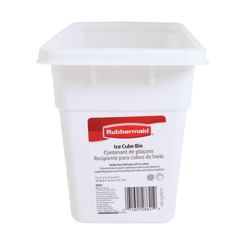 Rubbermaid White Plastic Ice Cube Bin FG2862RDWHT
