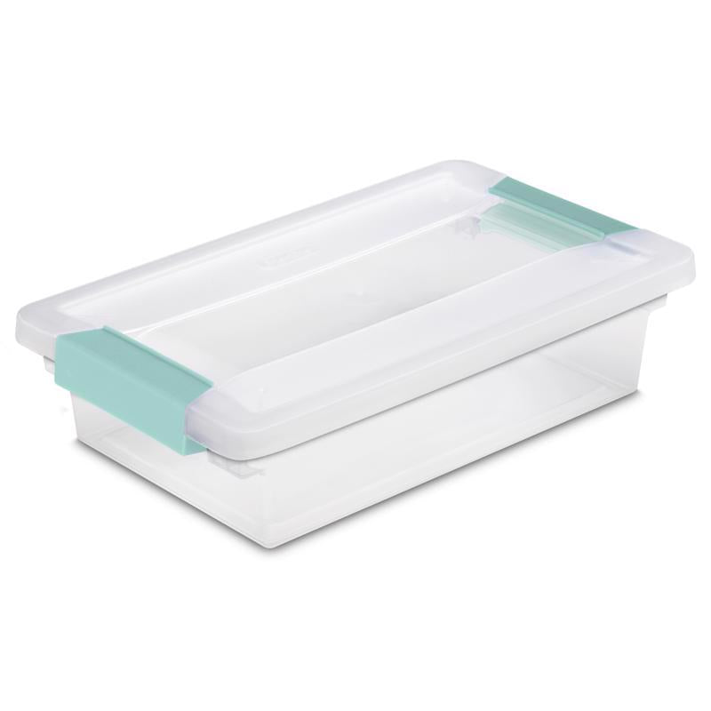 Sterilite 0.7 cu ft Clear Clip Storage Box 2.75 in. H X 6.625 in. W X 11 in. D Stackable 19618606, Pack of 6