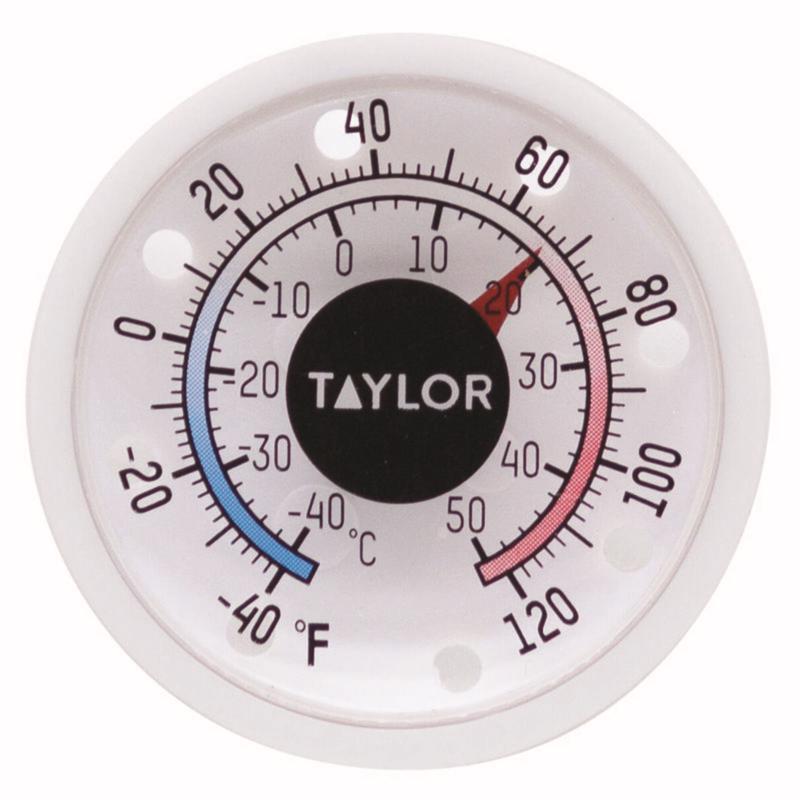 Taylor Dial Thermometer Plastic White 1.75 in. 5380N