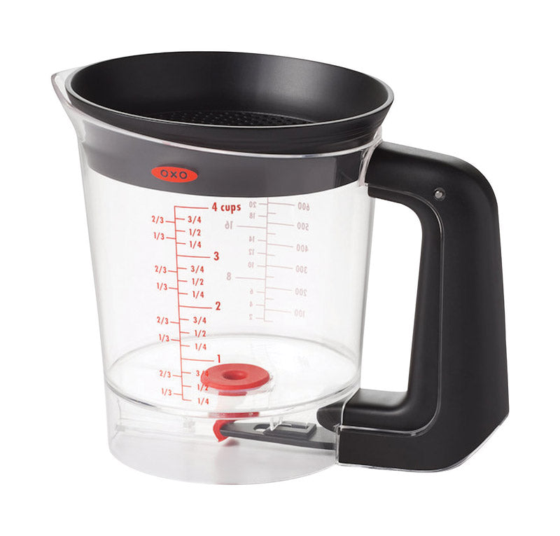 OXO Good Grips Black/Clear Plastic Fat Separator 4 cups 11198900