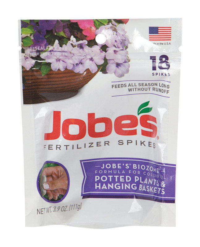Jobe's Potted Plants & Hanging Baskets 8-9-12 Plant Fertilizer 06105 18 pk