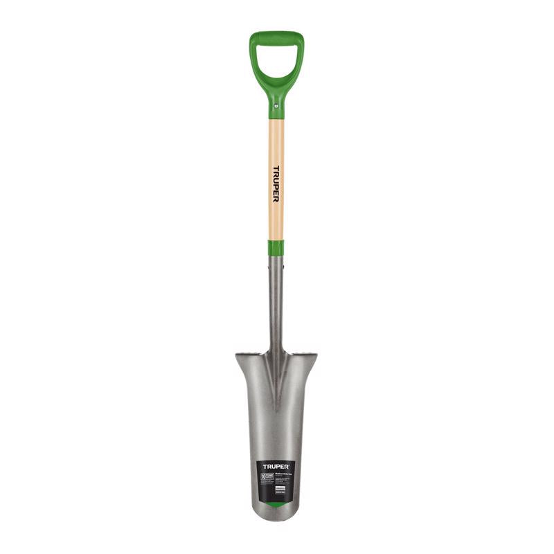 Truper Tru-Tough 48 in. Steel Round Drain Spade Wood Handle PEP-16E