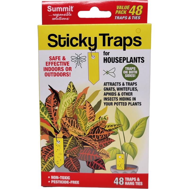 Summit Sticky Traps for Houseplants Sticky Trap 186-12 48 pc, Case of 12