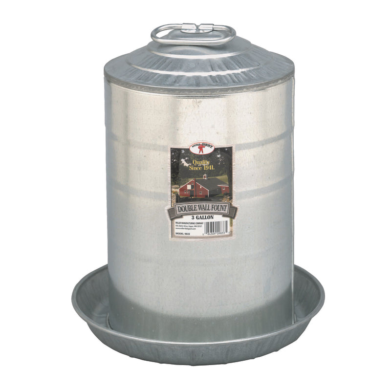 Miller Little Giant 3 gal Steel Poultry Waterer 9833