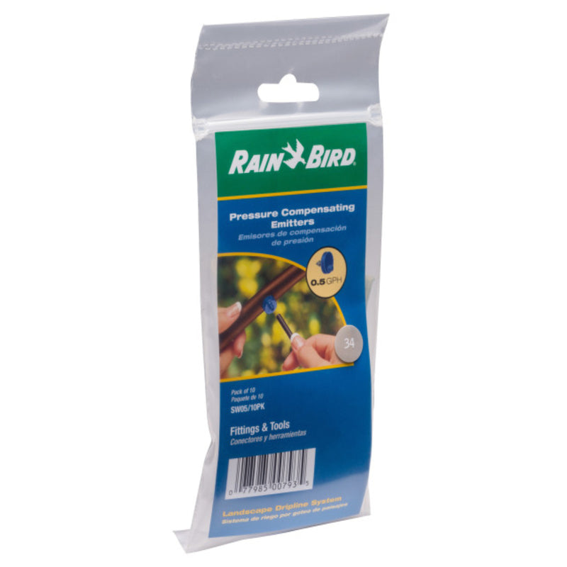 Rain Bird Full-Circle Drip Irrigation Emitter 0.5 gph SW05-10PSX 10 pk, Case of 20