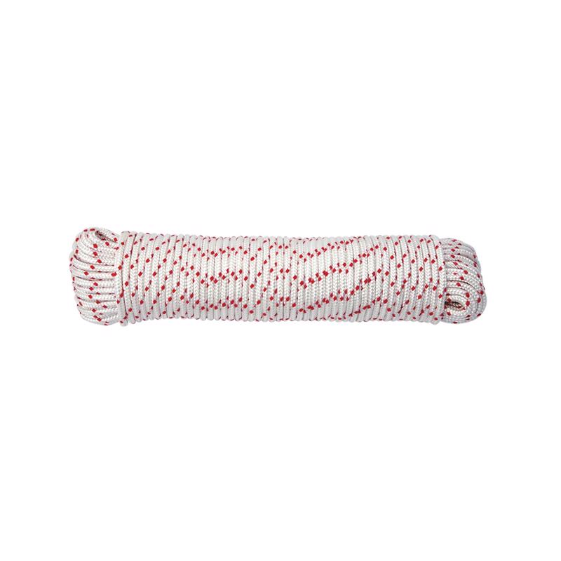 Koch Industries 1/4 in. D X 50 ft. L Red/White Diamond Braided Polyester Rope 5240825