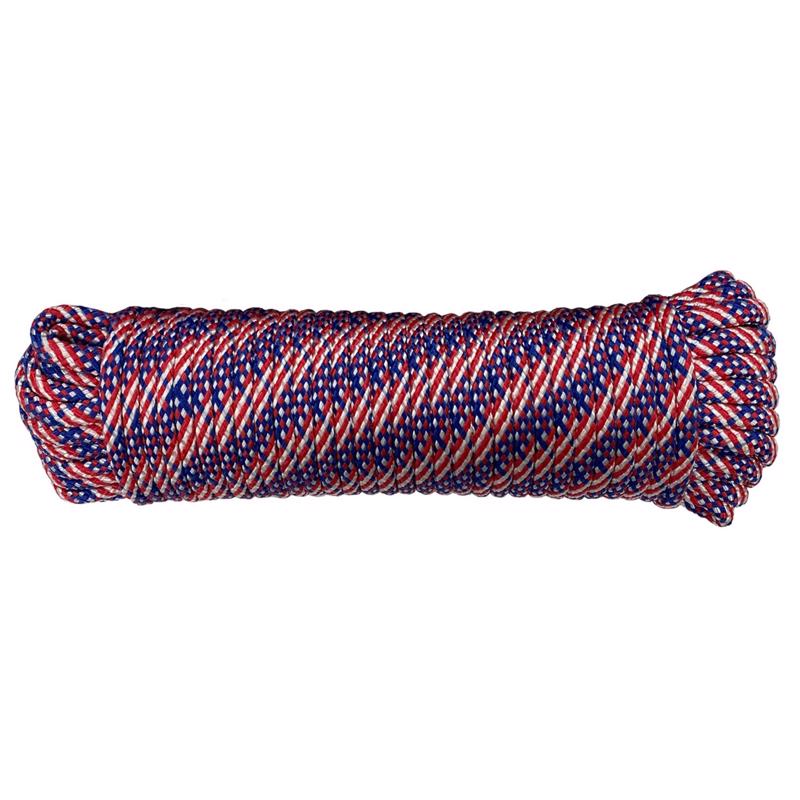 Koch Industries 3/8 in. D X 100 ft. L Red/White/Blue Diamond Braided Polypropylene Rope 5171265