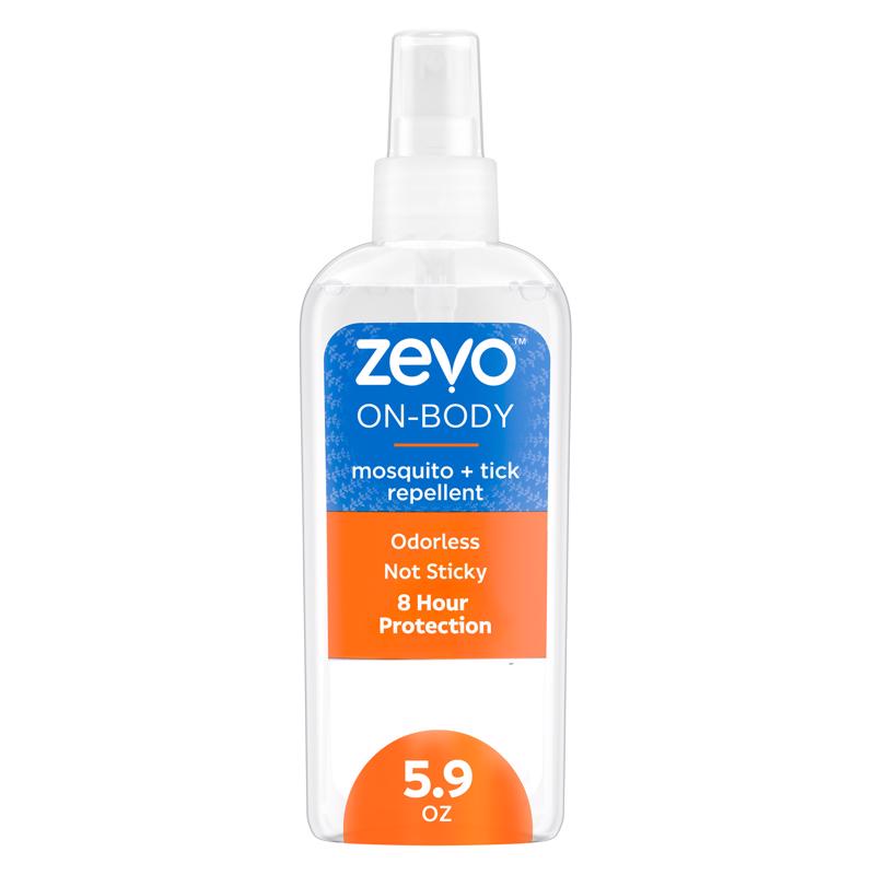 Zevo On-Body Pump Spray Insect Repellent Liquid For Mosquitoes/Ticks 5.9 oz, Pack of 8