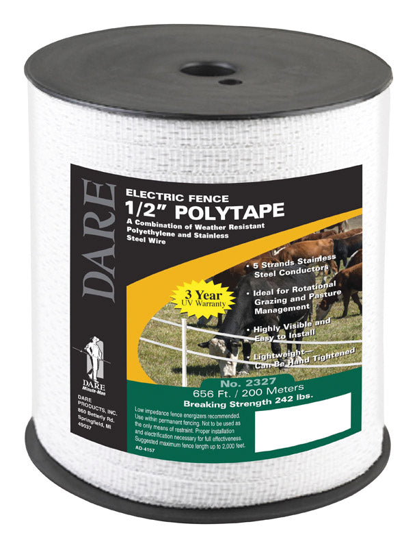 Dare Electric-Powered Tape 656 ft. White 2327