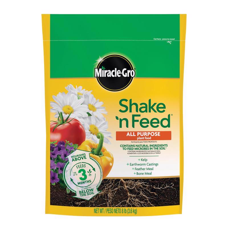 Miracle-Gro Shake 'n Feed Granules Plant Food 8 lb 3002030, Pack of 4