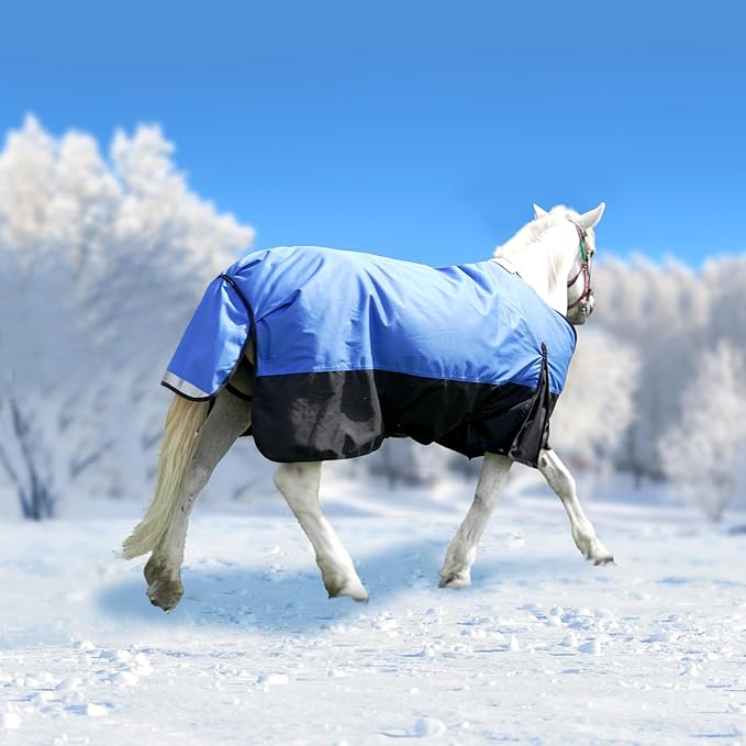 36” Winter Horse Blanket, 1200D Waterproof Poly Horse Turnout Blanket, Durable Tear-Resistant Thick Horse Blanket with Snuggit 220G Filling, Breathable Warmth Turnout Blankets for Horse