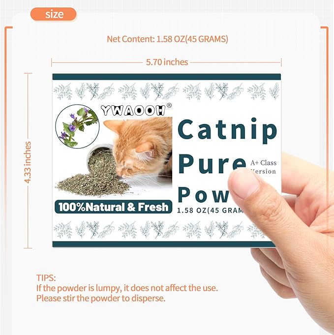 Premium Catnip for Cats & Kittens โ Cold-Processed, High Potency Nepetalactone, 100% Pure Leaf-Only Catnip for Toys, Scratchers, Refills, Stimulates Play & Protects Furniture - 45g