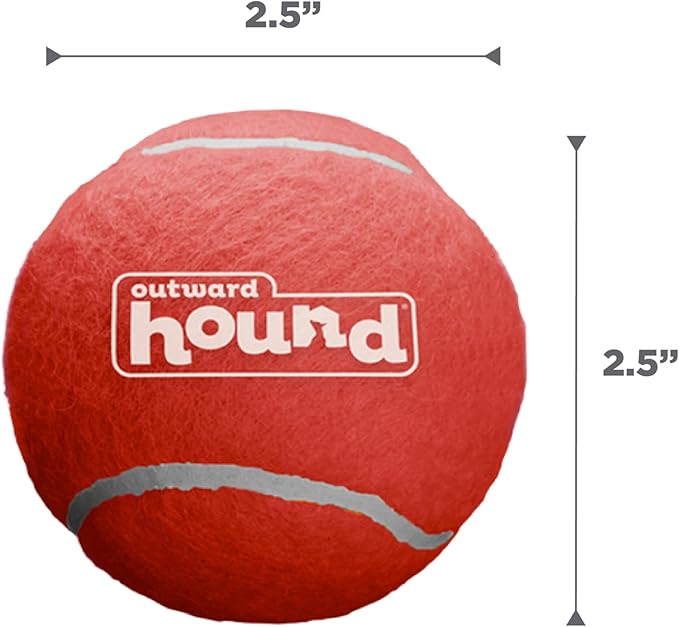 Outward Hound Squeaker Ballz – Squeaky Tennis Balls for Dogs Under 50 lbs, Interactive Dog Toy for Fetch & Training, Medium (2.5"), 6‑Pack