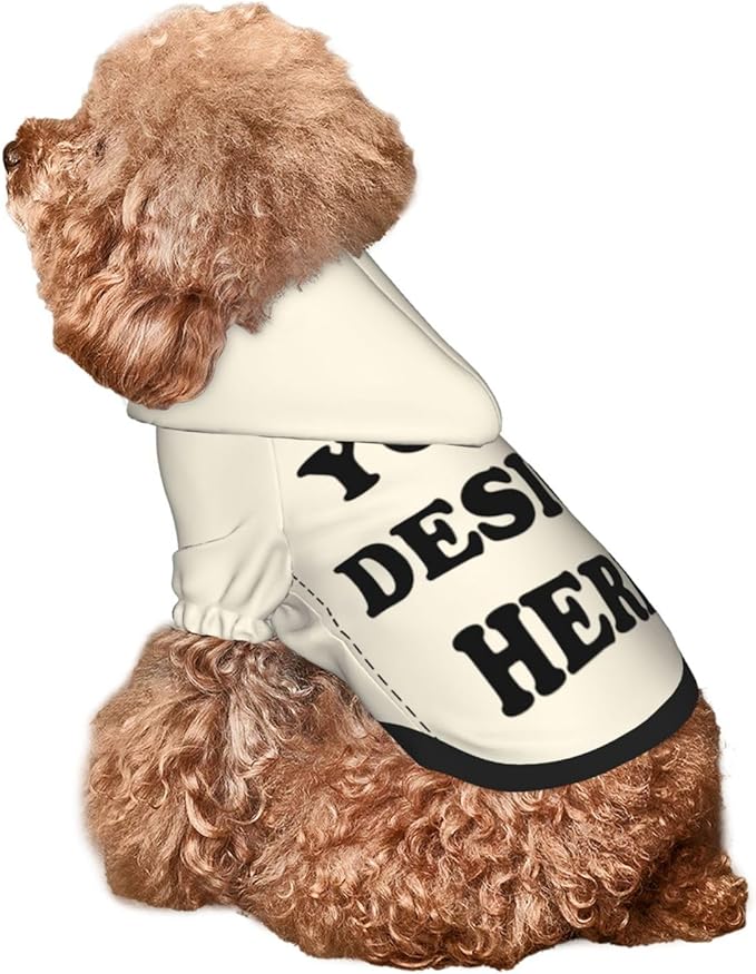Dog Clothes, Custom Dog Hooded Sweatshirt, Personalized Pet Costume Robe Shirt with Text/Image/Club Name/Pet Shop Logo for Small Medium Large Dogs and Cats, CreamYellow, S