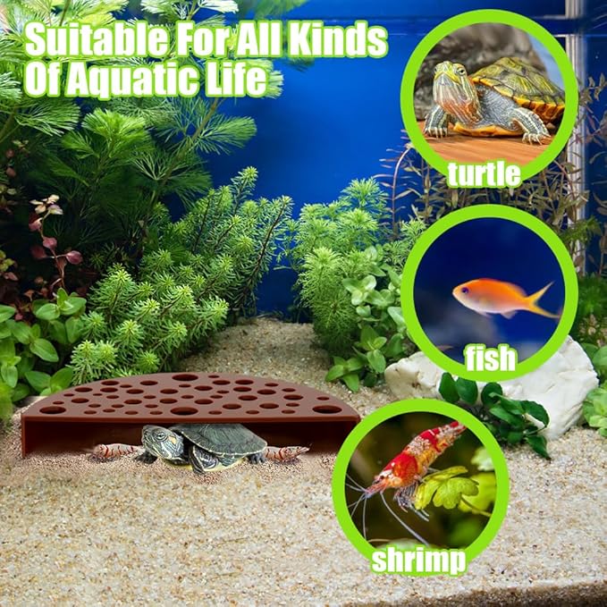 2 PCS Shrimp Hides, Plastic Shrimp Cave, Aquarium Tunnel for Shrimps Breeding Hiding, Aquarium Hideout for Shrimps Small Fish, Fish Tank Accessories, Brown