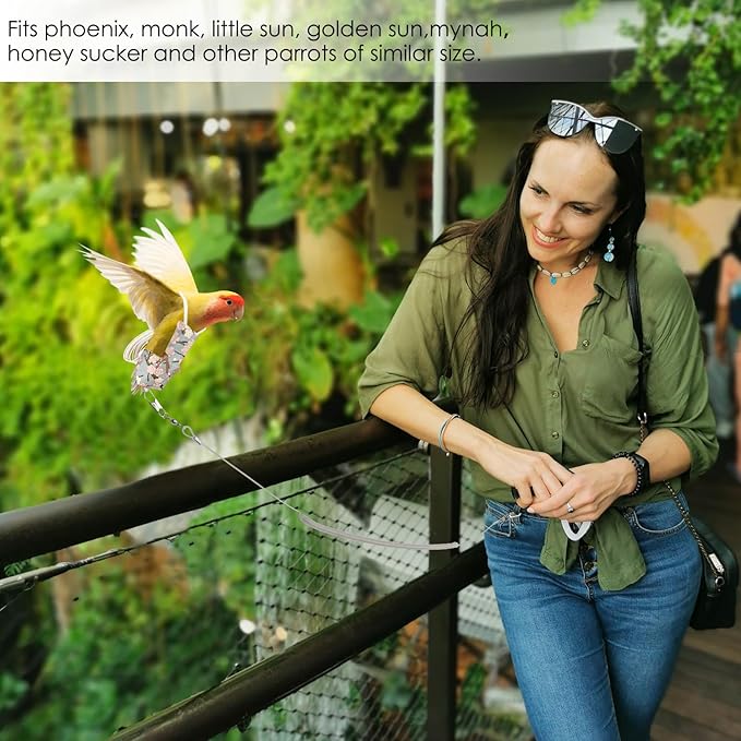 Bird Diaper Flight Suite Liners with Flying Leash, Protective Parrot Nappy with Waterproof Inner Layer, Leak-Proof Pet Bird Clothes for Parrots, Conures, Chick, Ducks