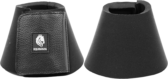 Equinavia Toki Bell Boots for Horses | Neoprene Overreach Boots - Black - M