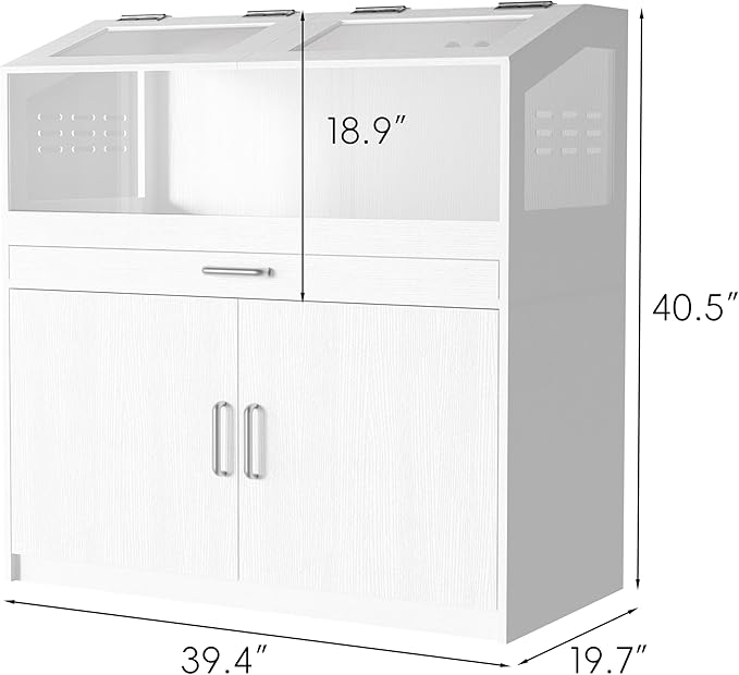 Betterhood Hamster Cage with Storage Cabinet, Guinea Pig Cage for Small Animals, Large Hamster Cage and Habitat with Easy View Acrylic Panels for Hamster, Rabbit, Guinea Pig, Hedgehog (39"x19"x40")
