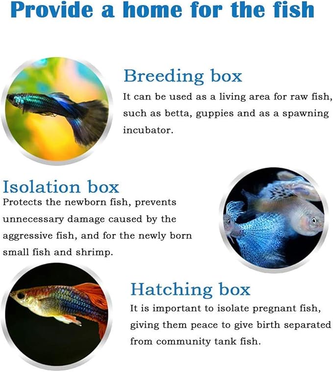 COMOK Fish Hatchery Breeder Box Aquarium Separation Net Nylon Incubator Mesh Fish Breeding Tanks Isolation Box Green Rectangle