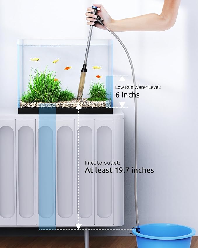 Gravel Vacuum for Aquarium, Fish Tank Cleaner Kit, Mini Manual Fishtank Vacuum Cleaner, Small Aquariums Water Changer, Adjustable Siphon Pump Use for Fish Turtle Tanks Cleaning Manure Wash Sand