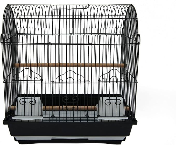 YML A1784 Bar Spacing Barn Top Bird Cage, Black