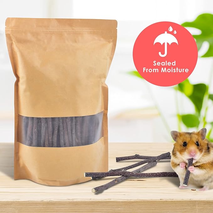 ERKOON Natural Apple Sticks 300g (10.5oz Small Animals Molar Chew Toys Apple Branch Chew Treats for Hamster Rabbit Chinchilla Bunny Guinea Pig Squirrel