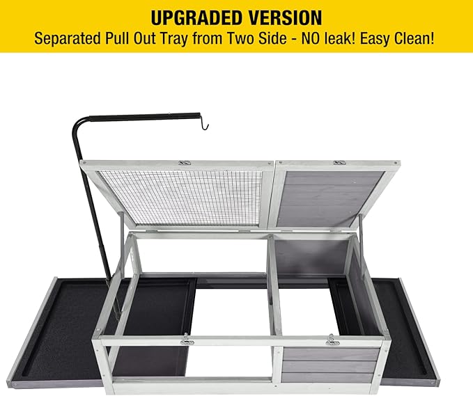 Tortoise Habitat Tortoise House Wooden Large Turtle Enclosure for Small Reptile Animals Outdoor & Indoor Use, Adjustable Lamp Holder Include