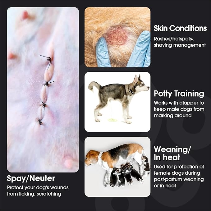 FUAMEY Dog Recovery Suit Male,Dogs Surgery Neuter Suits Puppy Spay Shirts for Female Protect Dog's Skin Anti Licking Abdominal Wounds Doggie Onesie Pet Bodysuit Alternative to Cone Polka Dot XS