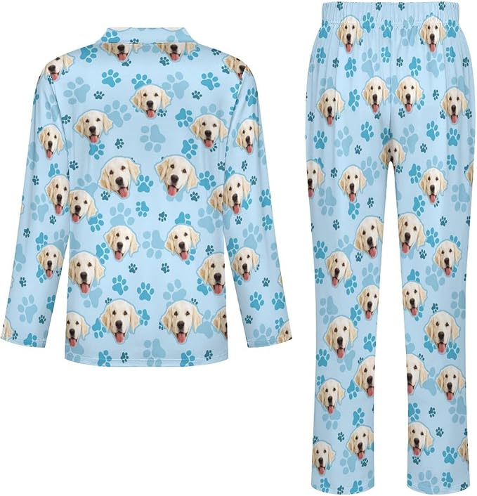 D-Story Personalized Pajamas with 1-8 Faces for Women Men, Custom Christmas Pjs, Pajamas Gifts For Family,Cat Mom,Dog Mom