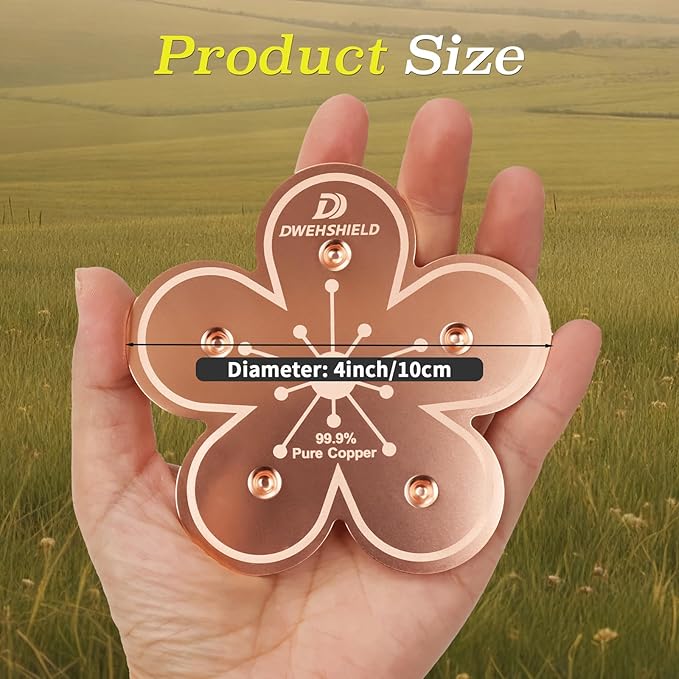 Bird Bath Copper Disk, 99.9% Pure Copper Disk, 5-Point Support, Solar Fountain Compatible, All-Season Safe Cleaner for Copper Plate/Disc, Garden/Yard/Patio Bird Lovers