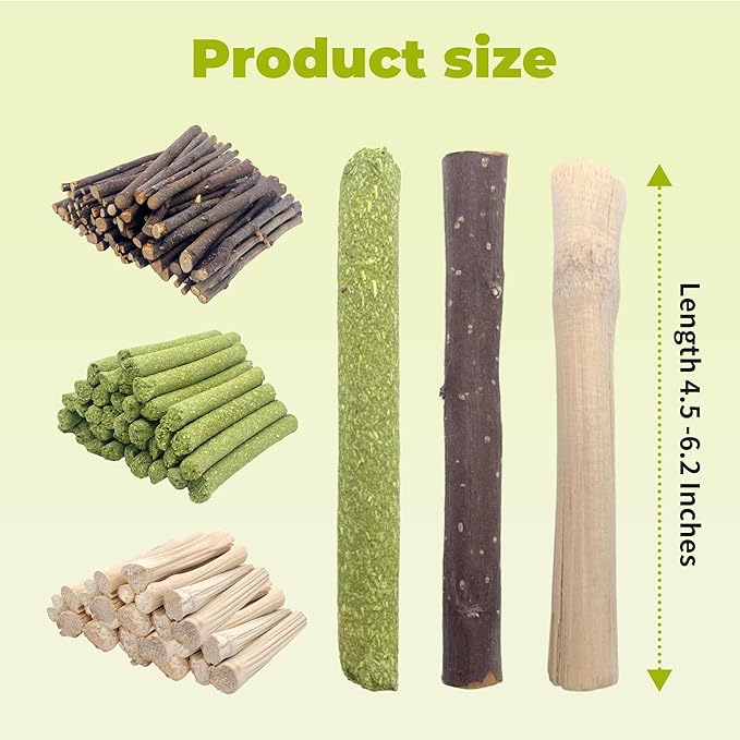 Apple Sticks 250g Natural Molar Wood Treats Toys for Small Animals, Rabbits, Guinea Pig, Bunny, Hamster, Rat, Chinchillas