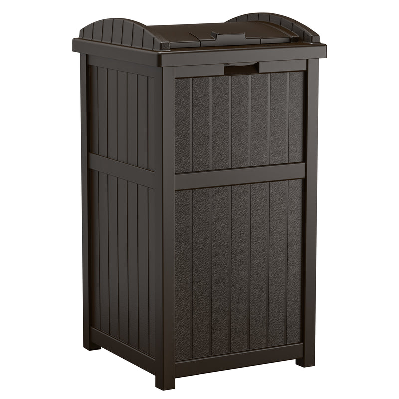 Suncast Trash Hideaway 30 gal Java Resin Garbage Can Lid Included GH1732J